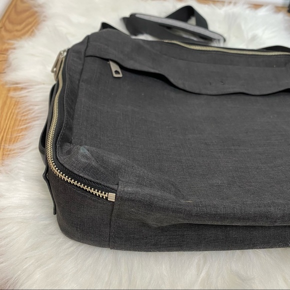 Jack Spade New York Oxford Tech Crossbody Laptop Travel Work Bag Charcoal Grey - Picture 10 of 12